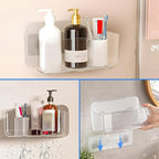 Diesisa Wall Mount Organizer, Large Adhesive Wall Self - Bathroom Shelf - Image 8