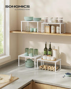 SONGMICS Cabinet Organizer Shelf, Set of 2 Spice Rack, Kitchen Storage - Image 2