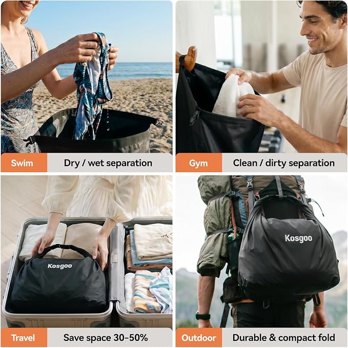 Travel Laundry Bag, Vacuum Compression Waterproof Dirty Clothes Bag - Image 6