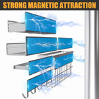 DTUQYX Laundry Organizer with Hanger 6-Pack, Magnetic Shelves for Washing Machine, Magnetic Refrigerator Shelves, Magnet Holder & Baskets, Metal Storage System for Laundry Room, Grey - Image 3