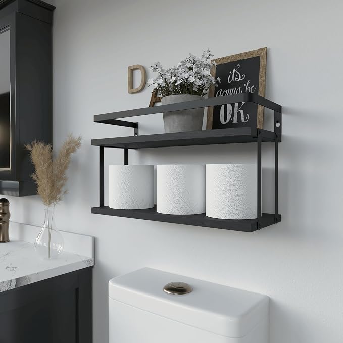 RICHER HOUSE Floating Shelves Bathroom, Wall Mounted Shelf Over Toilet - Image 4