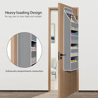 Univivi Fabric Over Door Hanging Organizer for Baby Nursery, Grey, 5-Shelf - Image 2