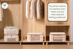 Chaos Cleared Canvas Storage Bags Designer Organizer for Clothing 2 Pack – Clothes Organizers for sweaters, clothing, garment, bedding, quilt, linens, large bag with zip & window, mothproof - Image 8