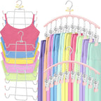 TomCare 4 Pack Space Saving Hangers, Tank Top and Leggings Organizers | 360° Swivel Design, 20 Clips for Leggings and Yoga Pants, Stainless Steel Hanging Closet Organizer by TomCare