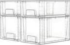Vtopmart Clear Stackable Storage Drawers, 4 Pack Kitchen Cabinet Set by Vtopmart