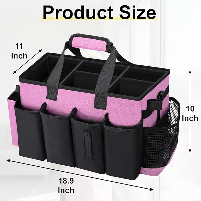 Wearable Large Cleaning Caddy Bag for Housekeepers (Pink) - Image 2