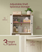 VASAGLE Over the Toilet Storage Cabinet, Doors, Adjustable Shelves, 23.6''W - Image 2