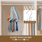 ZEDODIER Space Saving Hangers for Clothes,Rotatable Sturdy Shirt Hangers with 8 Hooks, Non Slip Multiple Shirt Organizer for T-Shirts Sweatshirts Hoodies, Silver - Image 3