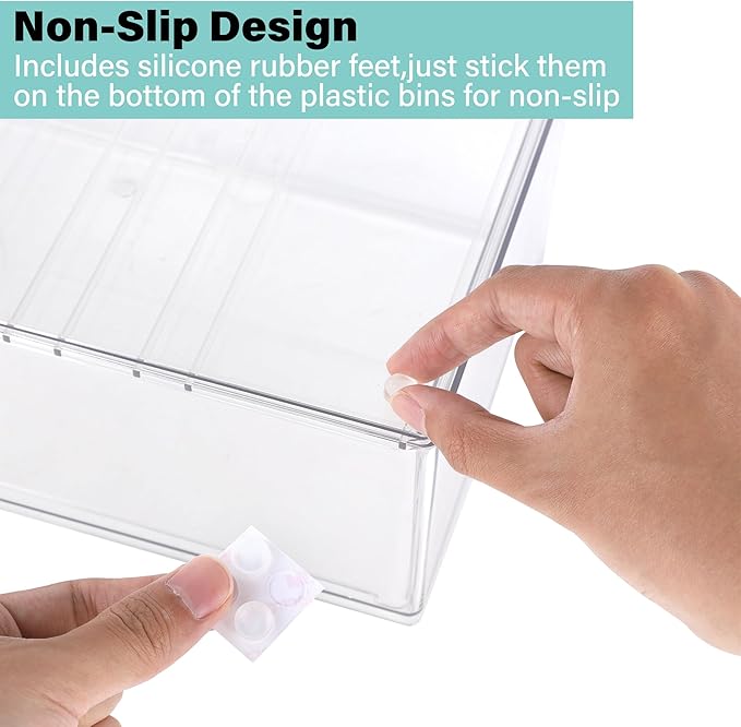 Prsildan Acrylic Makeup Organizer, 2 Pack Stackable Clear Storage Drawers for Baby Bottles Desk Organizers with 2 Drawers for Countertop Vanity Nursery Modular System for Cosmetics Jewelry - Image 6