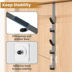 Kaiferty Over the Door Hooks, Metal Door Hooks for Hanging, Over the Door Purse Organizer for Coat Hanger, Back of Shower Door for Hanging Towel Rack Clothes, Hat, Bathroom, Closet (Black-3Packs) - Image 5