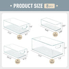 Heyuzb 16 PACK Freezer Organizer Bins Fridge Organizers and Storage Stackable Refrigerator Organizers Bins with Side Handles Clear Storage Bins for Pantry, Under Sink, Kitchen Cabinet - Image 3