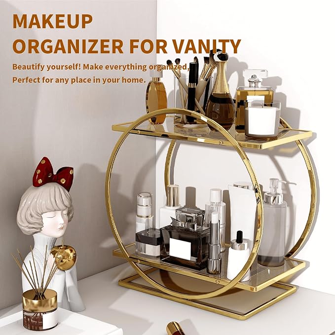 Perfume Organizer, 2-Tier Bathroom Countertop Organizer and Storage - Image 2