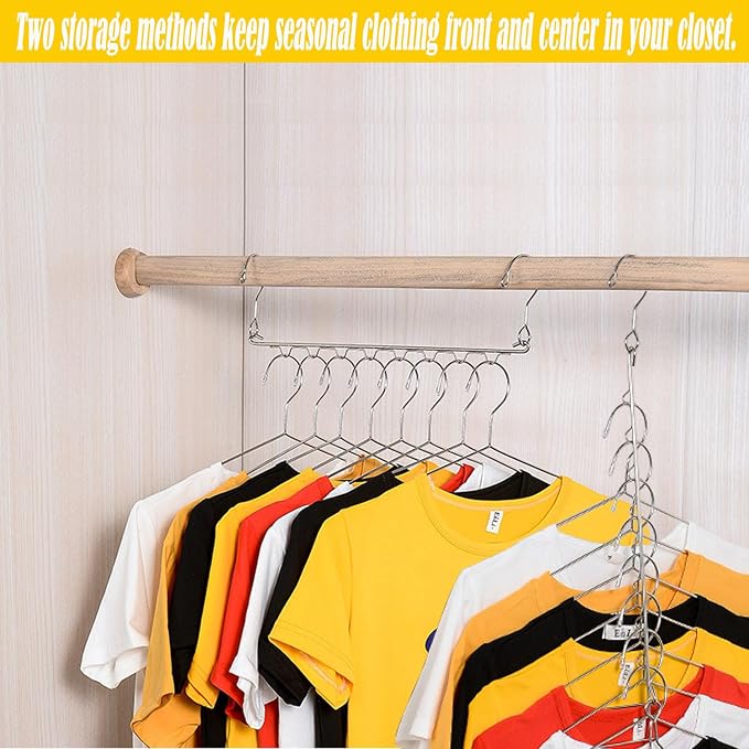 4 Pack Space Saving Hangers for Clothes Metal Hanger Organizer - Image 7