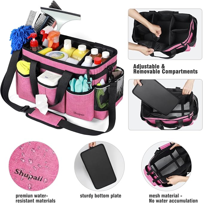 Wearable Cleaning Caddy Bag, Cleaning Caddy Supplies Organizer with Handles for Cleaners & Housekeeper, Under Sink & Car Cleaning Tool Organizers Bag - Image 4