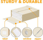 SpaceAid 6 Pack Bed Sheet Organizers and Storage, Foldable Sheet Organizer for Linen Closet, Sheets Set Folder Keeper with Window XL (Queen & King Size) Bedding Container (Beige, 6 Pack) - Image 6
