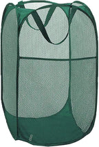 Pop Up Laundry Hamper, Reinforced Mesh Laundry Basket, Folding Clothes Storage Bin for Home, Dorm, Apartments, Travel (Green, Vertical) by Buenod