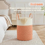 Laundry Basket,Woven Cotton Rope Laundry Hamper,40L for Decor Storage of Dirty Clothes,Toys and Blankets in Bathroom,Baby Room and Living Room - Image 3