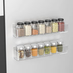 PMMASTO Adhesive Acrylic Spice Rack Organizer for Wall with Nano Double Sided Tape, Spice Shelf Organization for Kitchen Cabinet Door/Pantry Door, Wall Mount Seasoning Rack (Clear-2 Pack) - Image 6