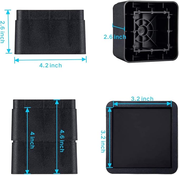 BTSD-home Bed Risers 2 Inch, 4 Pack - Image 2
