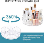 360° Rotating Makeup Organizer, 9" Clear Turntable Lazy Susan Organizer for Vanity, Bathroom Counter, Cabinet, Spinning Cosmetic Storage Holder with 4 Removable Dividers for Skincare, Makeup Brushes - Image 3