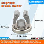 MUTUACTOR Magnetic Broom Holders,4pcs Sturdy Heavy Duty Magnetic Clips Wall Mount,10lbs No Drilling Anti-broken Magnetic Hooks Broom Mop Brackets for Work Cargo Garage Laundry Van Accessories - Image 5