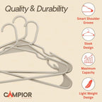 Plastic Clothes Hangers – Heavy Duty Hanger Set, for Organizing Clothes, Dresses, and Coat, Holds Up to 5 lbs, Space-Saving Hangers with Non-Slip Shoulder Grooves, Pack of 100, Ivory - Image 2