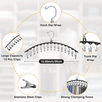 4 Pack Skirt Pants Hangers with 60Clips Legging Organizer for Closet, Black - Image 4