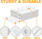 SpaceAid 2 Pack Bed Sheet Organizers and Storage, Foldable Sheet Organizer for Linen Closet, Sheets Set Folder Keeper with Window XL (Queen & King Size) Organizing Bedding Container, White - Image 6