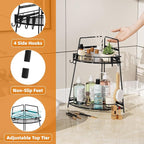 VITVITI 2 Tier Bathroom Counter Organizer Corner Vanity Shelf Storage Black - Image 3