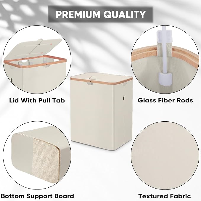 BALEINE 140L Laundry Hamper with Lid, Large Laundry Basket Bin - Image 3
