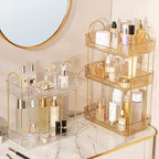 Bathroom Counter Organizer Countertop, 3 Tier Makeup Perfume Shelf Storage, Skincare Cosmetic Tray for Dresser Vanity - Gold - Image 7