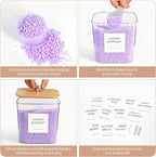 4 Pack Laundry Room Organization Storage Containers, Plastic Clear Laundry Pods Container & Dryer Sheet Holder Jars with Lids, Scoops & Labels for Detergent, Powder, Dryer Balls, Beads - Image 4