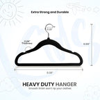 Utopia Home Kids Velvet Hanger 150 Pack – 11" Premium Baby Hangers - Black - Image 2