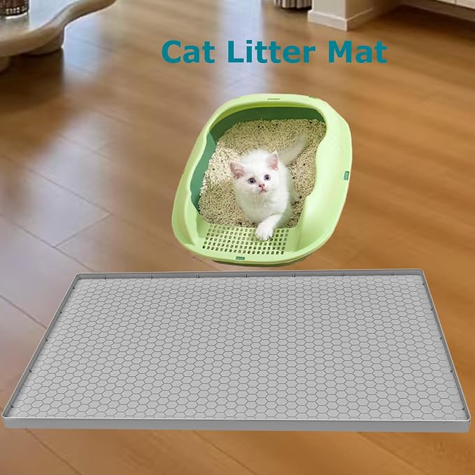 Under Sink Mat 34 x 22 for Kitchen Waterproof, Silicone Under Sink Liner Mat for Bottom of Kitchen Sink, Easy to Clean Bathroom Cabinet Mat Organizers and Storage, Light Grey - Image 7