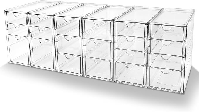 Prsildan Stackable Desk Organizers with 20 Drawers, Craft Storage Drawer by Prsildan