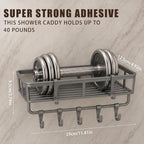 Shower Caddy Hanging 1 Pack, Rustproof Adhesive Corner Shower Shelves - Image 2