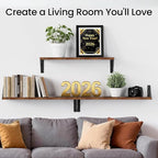 BAYKA Floating Wall Shelves for Bedroom, Wood, Rustic Brown, Set of 3, 23in - Image 3