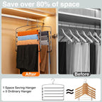 Korpai 3-Pack Pants Hangers Space-Saving Multi-Layer,150° Rotate Metal Swing Arm Non Slip Rubber Coating,Closet Organizers and Storage 360 Swivel Top Hook for Jeans,Trouser,Slacks,Skirt,Scarfs,Towels - Image 6