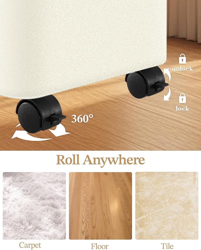 Laundry Basket with Wheels, 110L Large Rolling Laundry Hamper for Dorm - Image 5