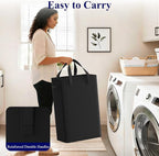 Optish 50L Slim Laundry Hamper, Small Laundry Basket With Handles, Black Narrow Laundry Basket for Dorm, Bedroom, Living Room, Collapsible Laundry Hamper - Image 5