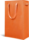 Odonata Slim Laundry Hamper Handles Collapsible Laundry Basket Thin Dirty Clothes Basket Narrow Laundry Bag Foldable Dirty Hamper 45L (Orange) by Odonata