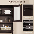 Yaheetech Over the Toilet Storage Cabinet with Glass Doors, Espresso - Image 8