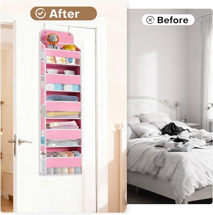 Over the Door Organizer, 5 Large Pocket Hanging Storage with 40lb Capacity - Image 6