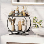 Bathroom Counter Organizer, 2-Tier Black Perfume Organizer Dresser - Image 3