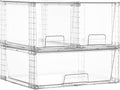 Vtopmart Clear Stackable Storage Drawers, 3 Pack Wide Organizer Set by Vtopmart