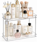 2 Tier Clear Bathroom Counter Organizer, Vanity Organizer for Skincare Makeup Perfume, Multi-Purpose Storage Shelf for Bathroom Kitchen Bedroom by Unknown