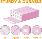 SpaceAid 4 Pack Bed Sheet Organizers and Storage, Foldable Sheet Organizer for Linen Closet, Sheets Set Folder Keeper with Window XL (Queen & King Size) Bedding Container (Pink, 4 Pack) - Image 6