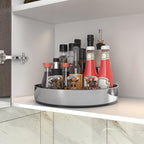 VAEHOLD Pantry Cabinet Lazy Susan Stainless Steel Black Spice Rack Turntable - Decorative Trays Storage Containers Organizer for Kitchen Cabinet, Snacks, Bathroom (12 inches) - Image 5