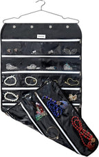 BB Brotrade Hanging Jewelry Organizer,Accessories Organizer,56 Zipper Pocket Organizer for Holding Jewelries (Black-Zipper) by BBBrotrade