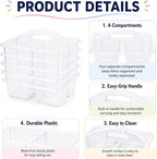 gisgfim 6 Pack Plastic Classroom Caddy with 4-Compartments Plastic Storage Caddies with Handle 4 Compartments Table Caddy Organizer Versatile Table Caddies for Classroom Office, Clear Color - Image 3